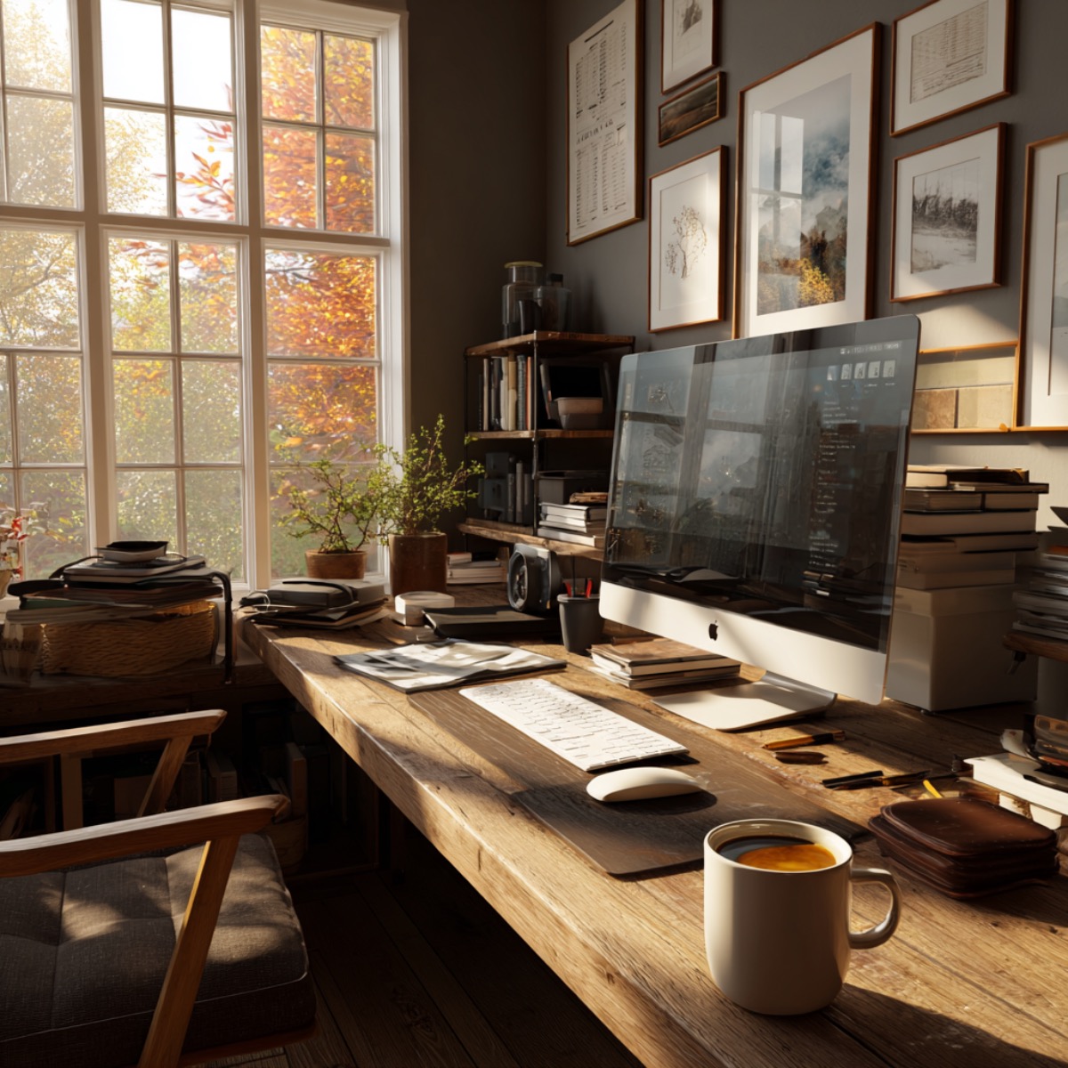 Modern home office — the independent investor's workspace